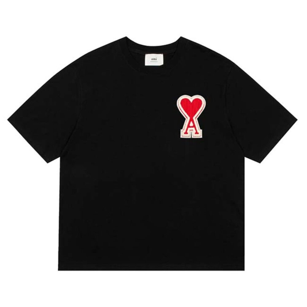 Ami 2023ss Classic Love Black Short Sleeve Tee
